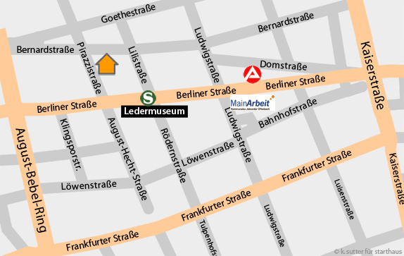 Lageplan der Büros und Räume in Offenbach